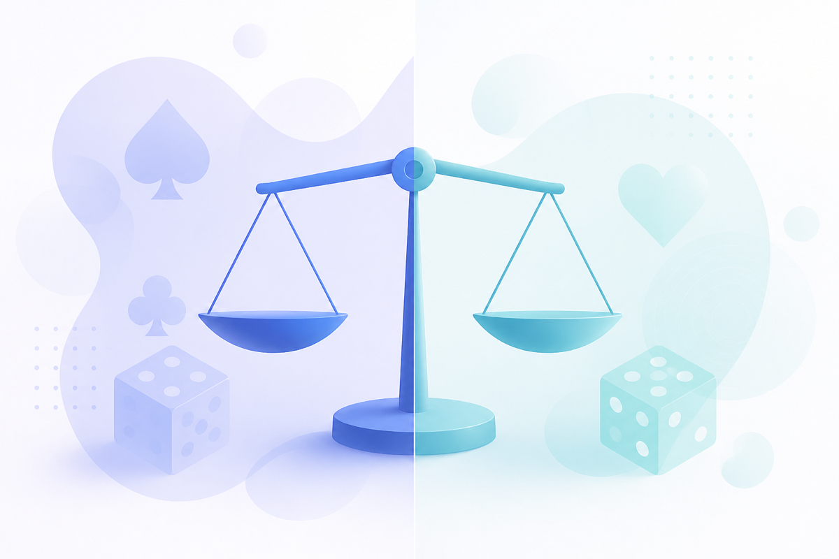 Composición abstracta que sugiere equilibrio entre mito y realidad